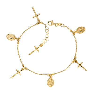 gold and silver charm bracelet