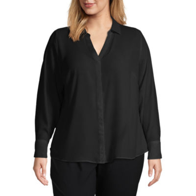 Worthington Womens Soft Blouse Plus JCPenney