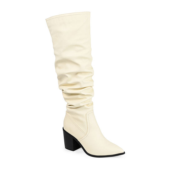 Journee Collection Womens Pia Over the Knee Boots Stacked Heel