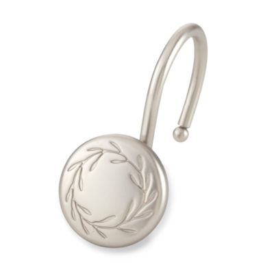 Elegant Poet Laureate Shower Curtain Hooks Color Brushed Nickel