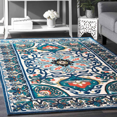 nuLoom Floral Leda Rug, Color Blue JCPenney