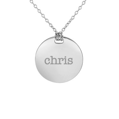Personalized Sterling Silver 19mm Round Name Pendant Necklace JCPenney