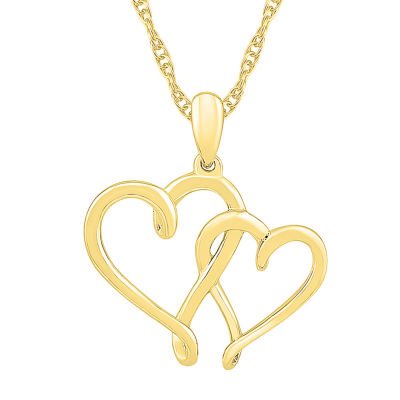 Womens 10K Gold Heart Pendant Necklace JCPenney