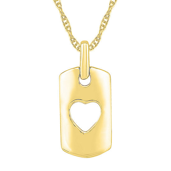 Womens 10K Gold Heart Pendant Necklace