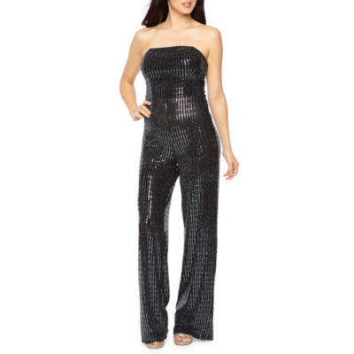 jcpenney black sequin jumpsuit