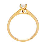 Grown With Love Womens 1/2 CT. T.W. Lab Grown White Diamond 14K Gold Square Solitaire Engagement Ring