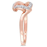 Womens 1/10 CT. T.W. Genuine White Diamond 10K Rose Gold Cocktail Ring