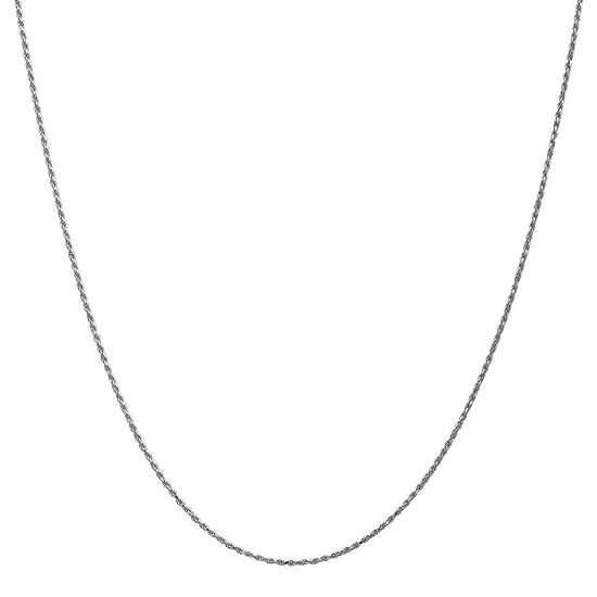 14K White Gold 24 Inch Solid Rope Chain Necklace