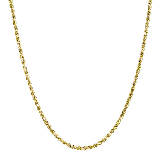 10K Gold 30 Inch Solid Rope Chain Necklace