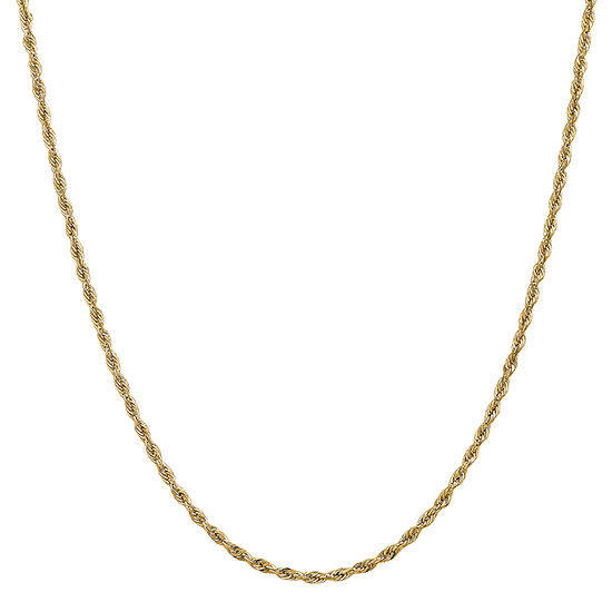 14K Gold 16 Inch Semisolid Rope Chain Necklace