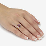 Womens Lead Glass-Filled Red Ruby 14K Gold Over Silver Cocktail Ring