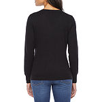 Worthington Tall Womens V Neck Long Sleeve Pullover Sweater