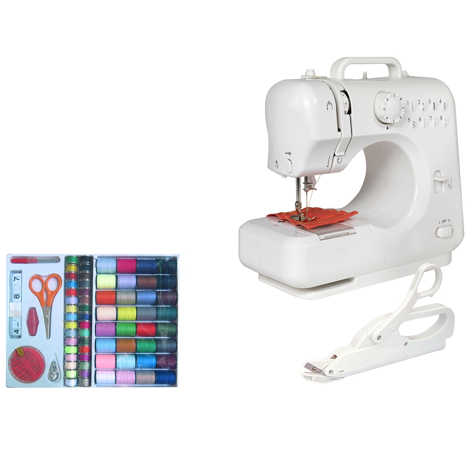 Michley LSS505 Mini Sewing Machine + Electric Scissors & 100 pc. Sewing Kit