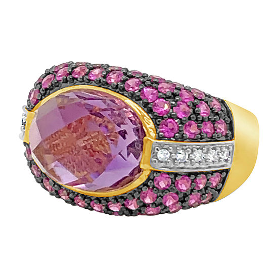 Le Vian Grand Sample Sale™ Ring featuring Grape Amethyst™ Bubble Gum Pink Sapphire™ Vanilla Diamonds® set in 14K Honey Gold™