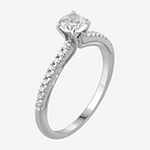 Womens 3/4 CT. T.W. Genuine White Diamond Platinum Round Solitaire Engagement Ring