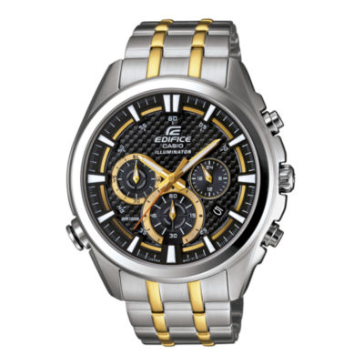 casio edifice men's two tone stainless steel bracelet watch