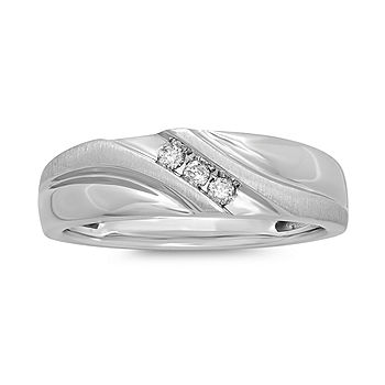Details about   10 kt white gold 1/10 ctw round diamond ring with the 3 stone look 144671 