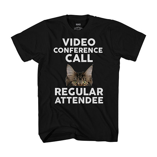 Video Call Attendee Mens Crew Neck Short Sleeve Regular Fit Graphic T-Shirt