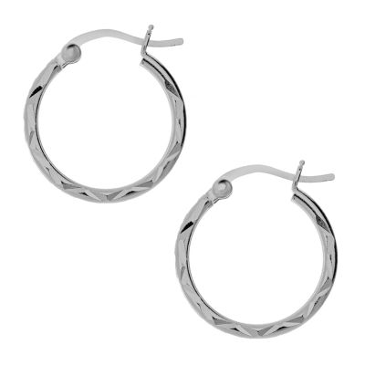 Silver Treasures Sterling Silver Hoop Earrings - JCPenney