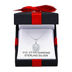 LIMITED TIME SPECIAL! Womens 1/10 CT. T.W. Genuine Diamond Sterling Silver Pendant Necklace
