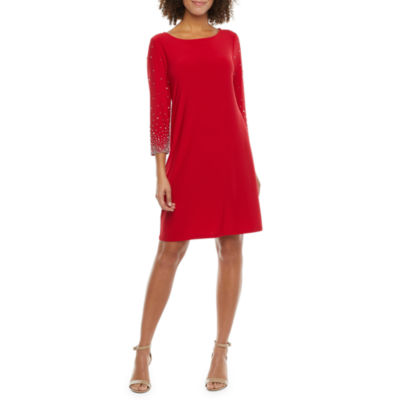MSK 3/4 Beaded Sleeve Sheath Dress JCPenney