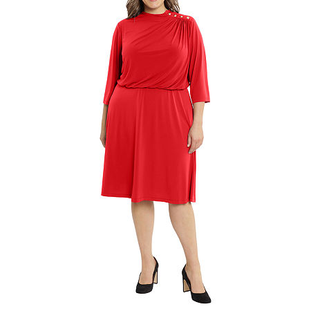 JCPenney Affiliate for London Style Plus 3/4 Sleeve Midi