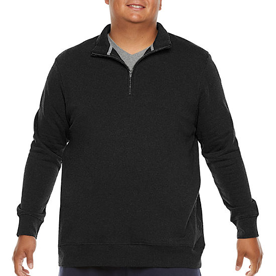 The Foundry Big & Tall Supply Co. Big and Tall Mens Quarter Zip Long Sleeve Fleece Sweatshirt