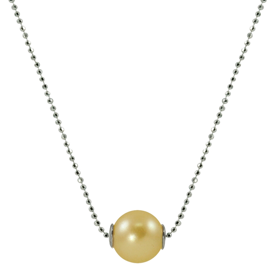 Golden South Sea Pearl & Sparkle Bead Necklace, Womens