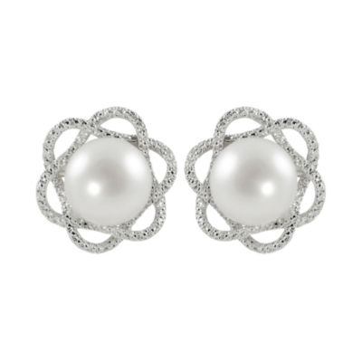 Cultured Freshwater Pearl & DiamondAccent Earrings JCPenney