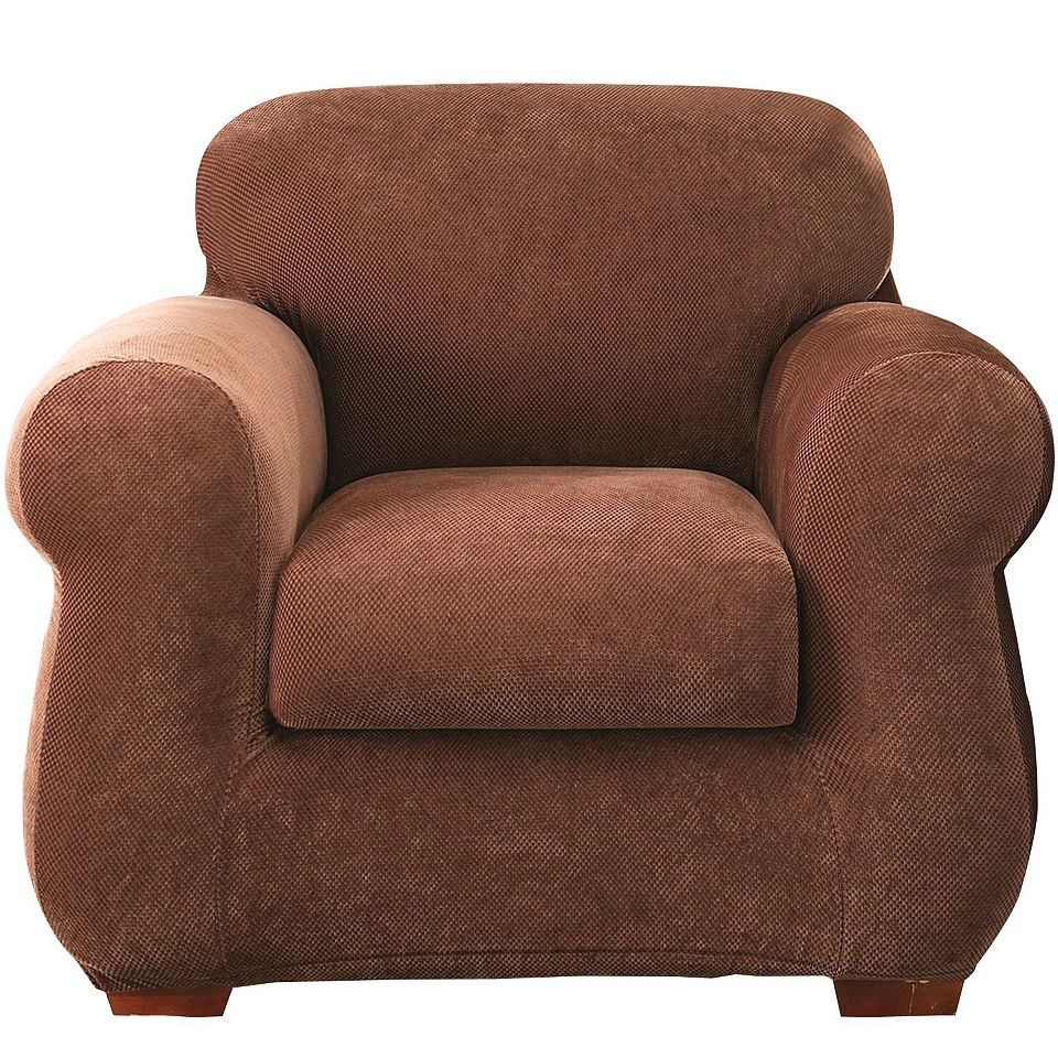 Sure Fit Stretch Piqué 3 pc. Chair Slipcover, Chocolate (Brown)