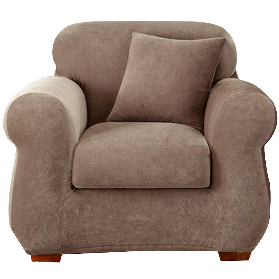 Sure Fit Stretch Piqué 3 pc. Chair Slipcover, Taupe