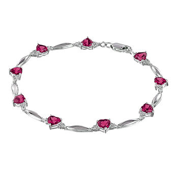 Jewelry bracelet with gemstone Ruby faceted Gift for her Ruby 925 Sterling Silver