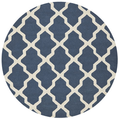 Safavieh Gale Wool Round Rug, Color Navy Blue Ivory JCPenney