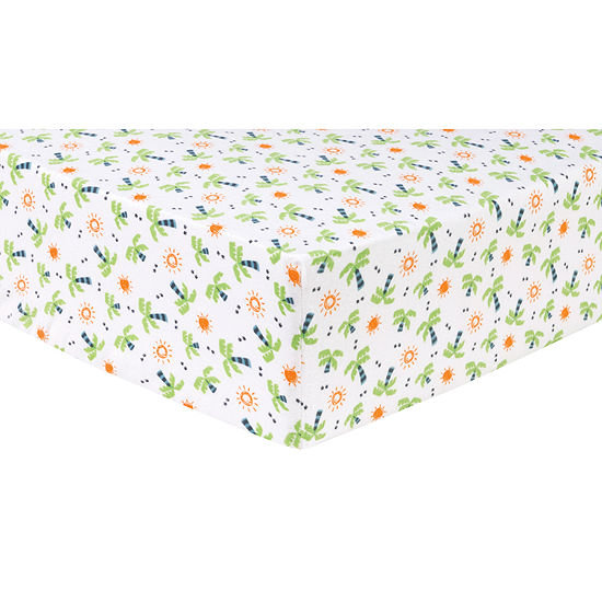 Trend Lab Dinosaur Palm Flannel Fitted Crib Sheet