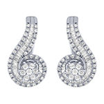 Diamond Blossom 1 CT. T.W. Genuine White Diamond 10K White Gold 21.1mm Stud Earrings