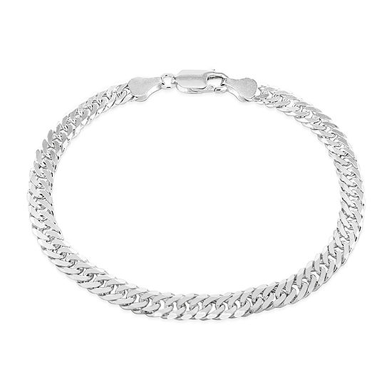 Made in Italy Sterling Silver 7.5 Inch Solid Curb Chain Bracelet