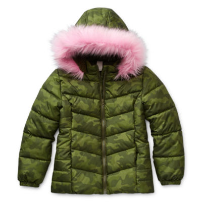 girls hooded puffer jacket