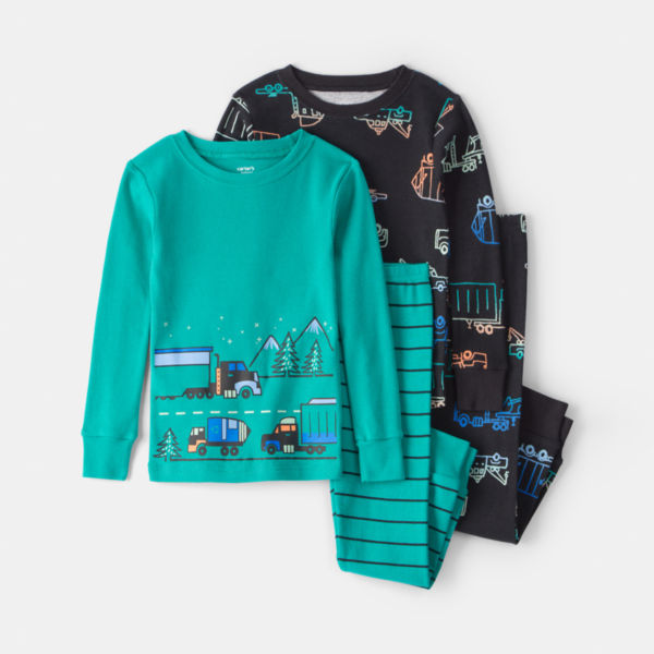 Carter's Toddler Boys Round Neck Long Sleeve 4-pc. Pajama Set