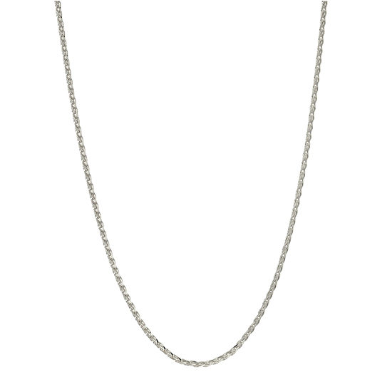 Made in Italy Sterling Silver 24 Inch Solid Wheat Chain Necklace