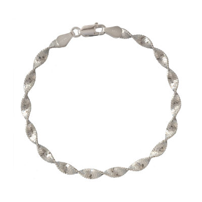 Made in Italy Sterling Silver 8 Inch Solid Herringbone Chain Bracelet JCPenney