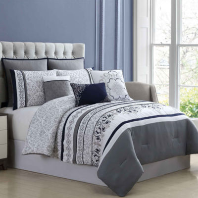 Pacific Coast Textiles 8-Piece Embroidered Comforter Set
