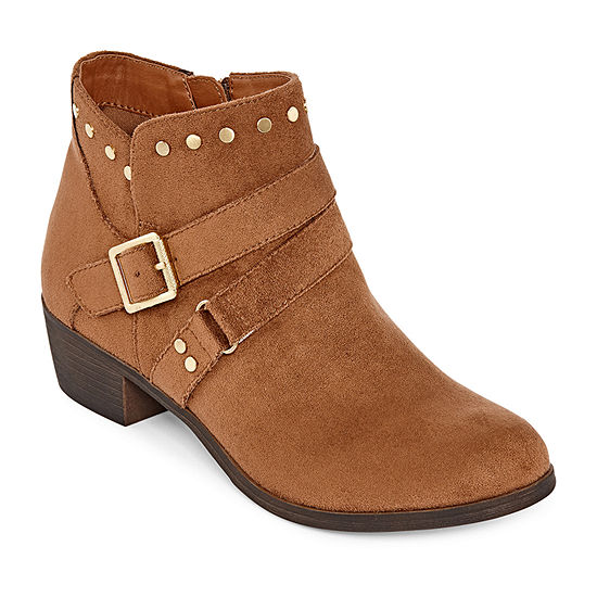 A N A Womens Alford Stacked Heel Motorcycle Boots Jcpenney
