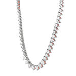 DiamonArt® Womens White Cubic Zirconia Sterling Silver Heart Tennis Necklaces