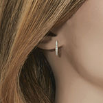 1/4 CT. T.W. Genuine White Diamond 10K White Gold 11.8mm Hoop Earrings