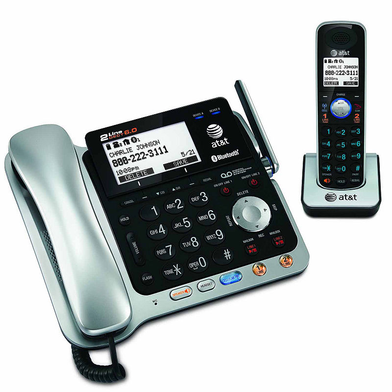 AT&T l86109 Dect 6.0 2-line Connect to Cell Corded/Cordless Phone System with Digital Answering System & Caller ID (corded Base System & Single Handset)