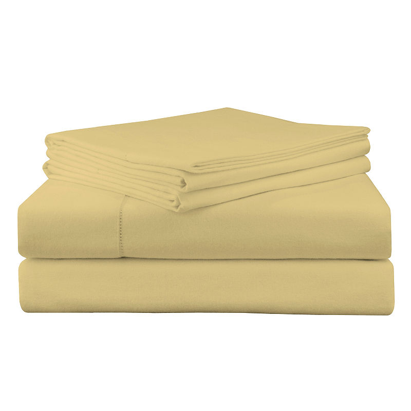 Pointehaven Superior Weight Flannel Sheet Set, King, Yellow