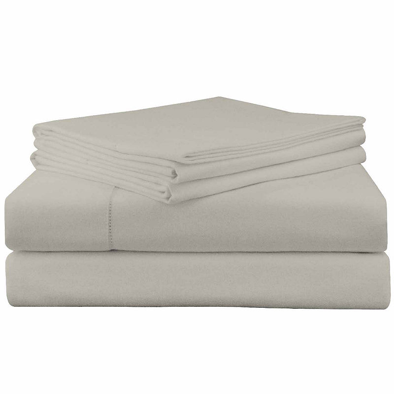 Pointehaven Superior Weight Flannel Sheet Set, Calking, Gray