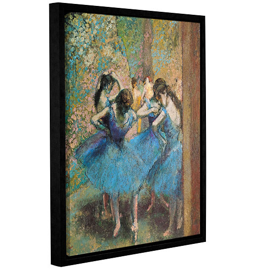 Brushstone Dancers in Blue Gallery Wrapped Floater-Framed Canvas Wall Art