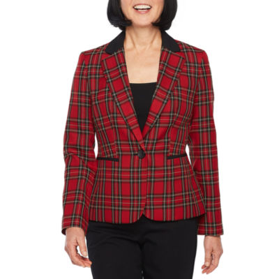 red plaid suit jacket