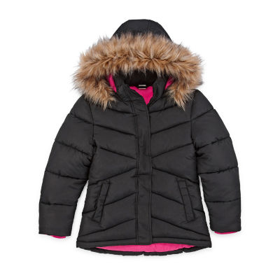 girls puffer jacket with hood